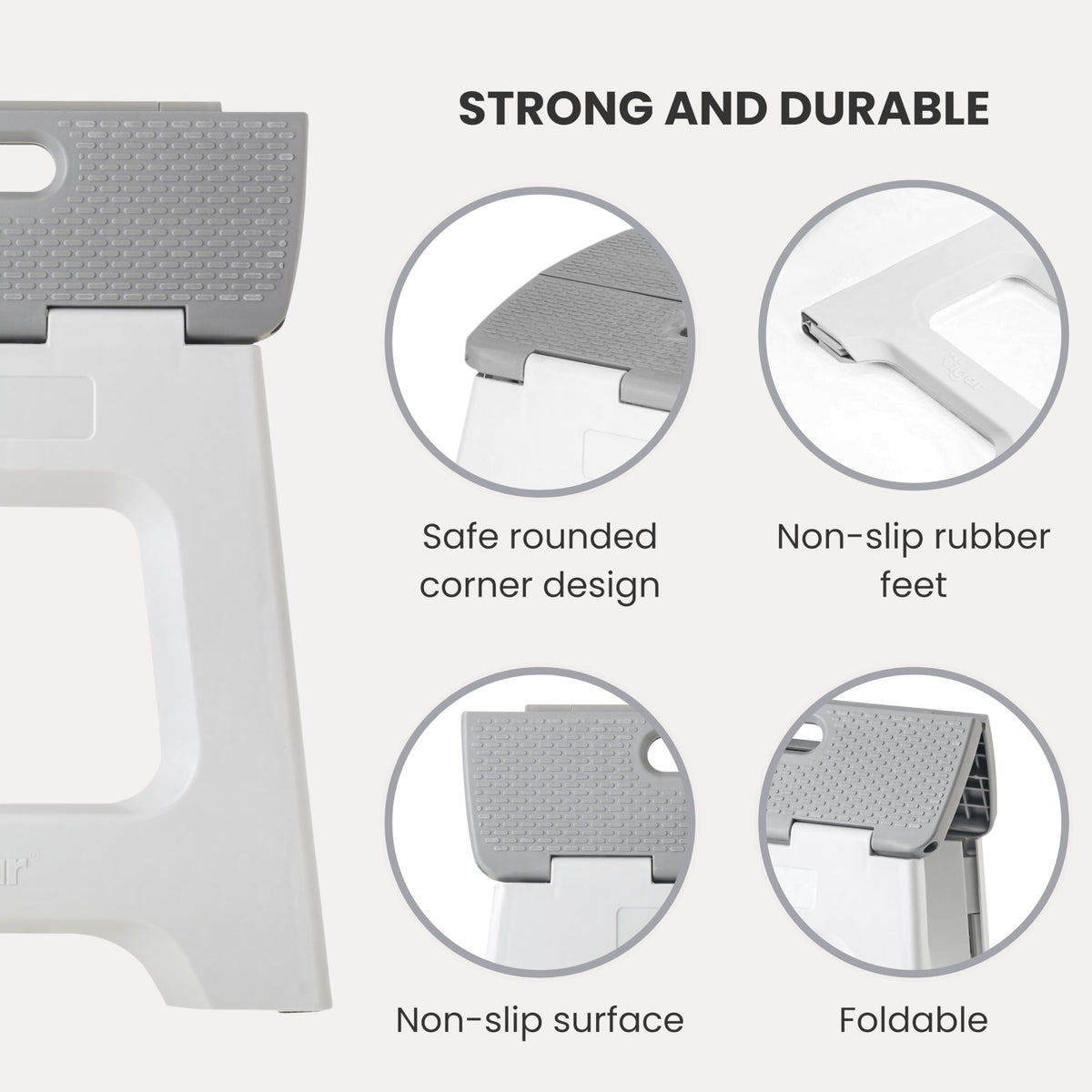 Vigar non-slip surface and rubber feet provide stable footing