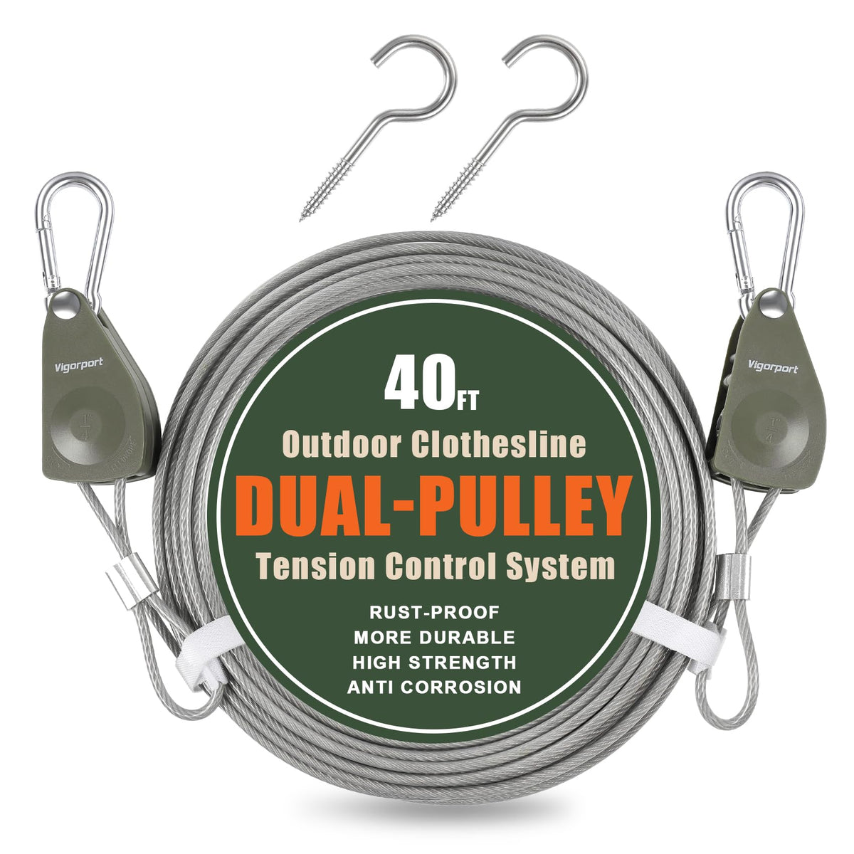 Vigorport outdoor retractable clothesline in backyard, taut line promotes faster drying.