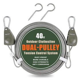 Vigorport outdoor retractable clothesline in backyard, taut line promotes faster drying.
