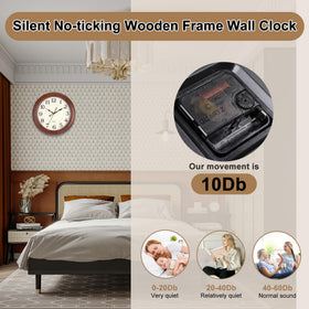 Silent quartz movement in the Vigorwise clock for a peaceful environment.