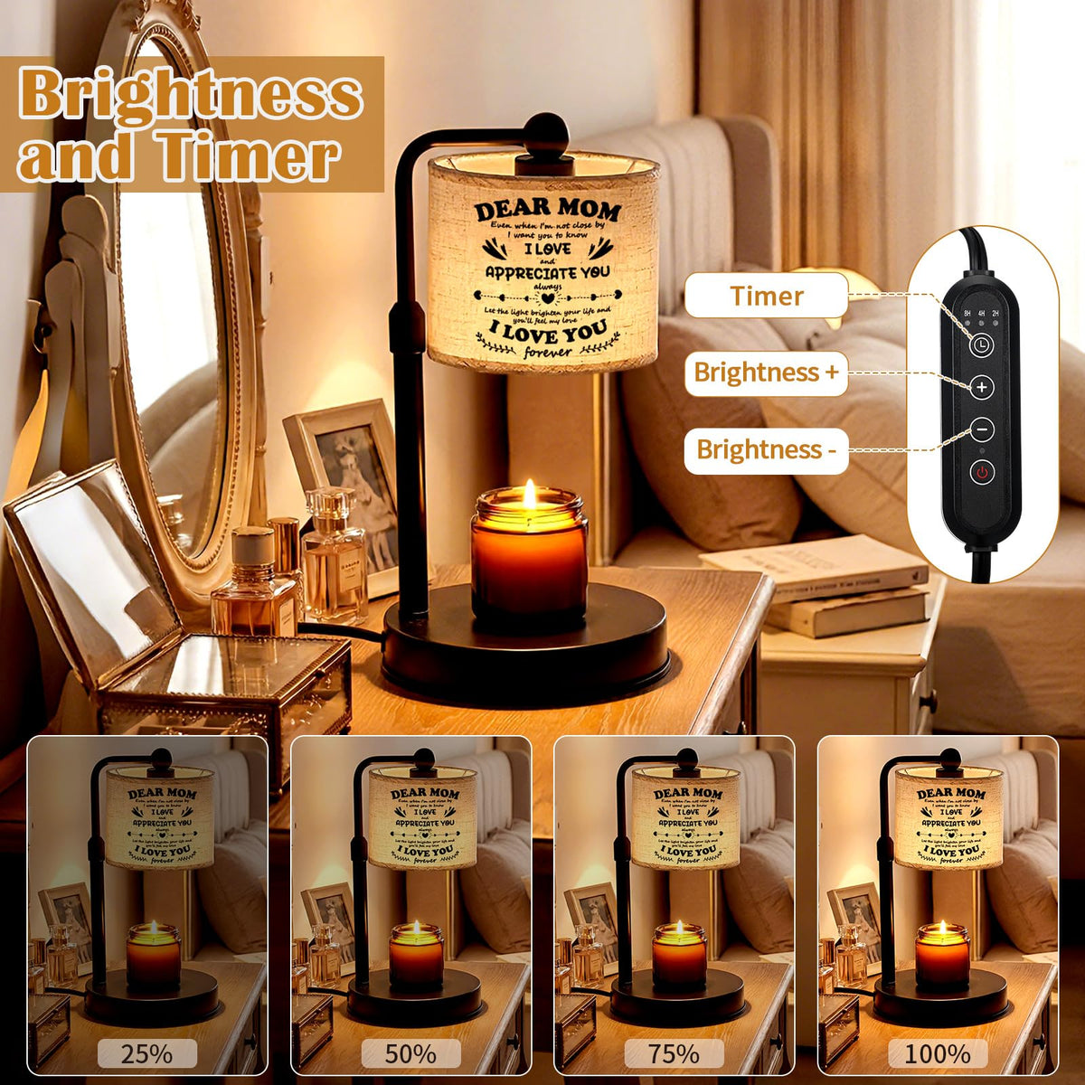 VIHOSE black holder with linen shade highlights elegant decor