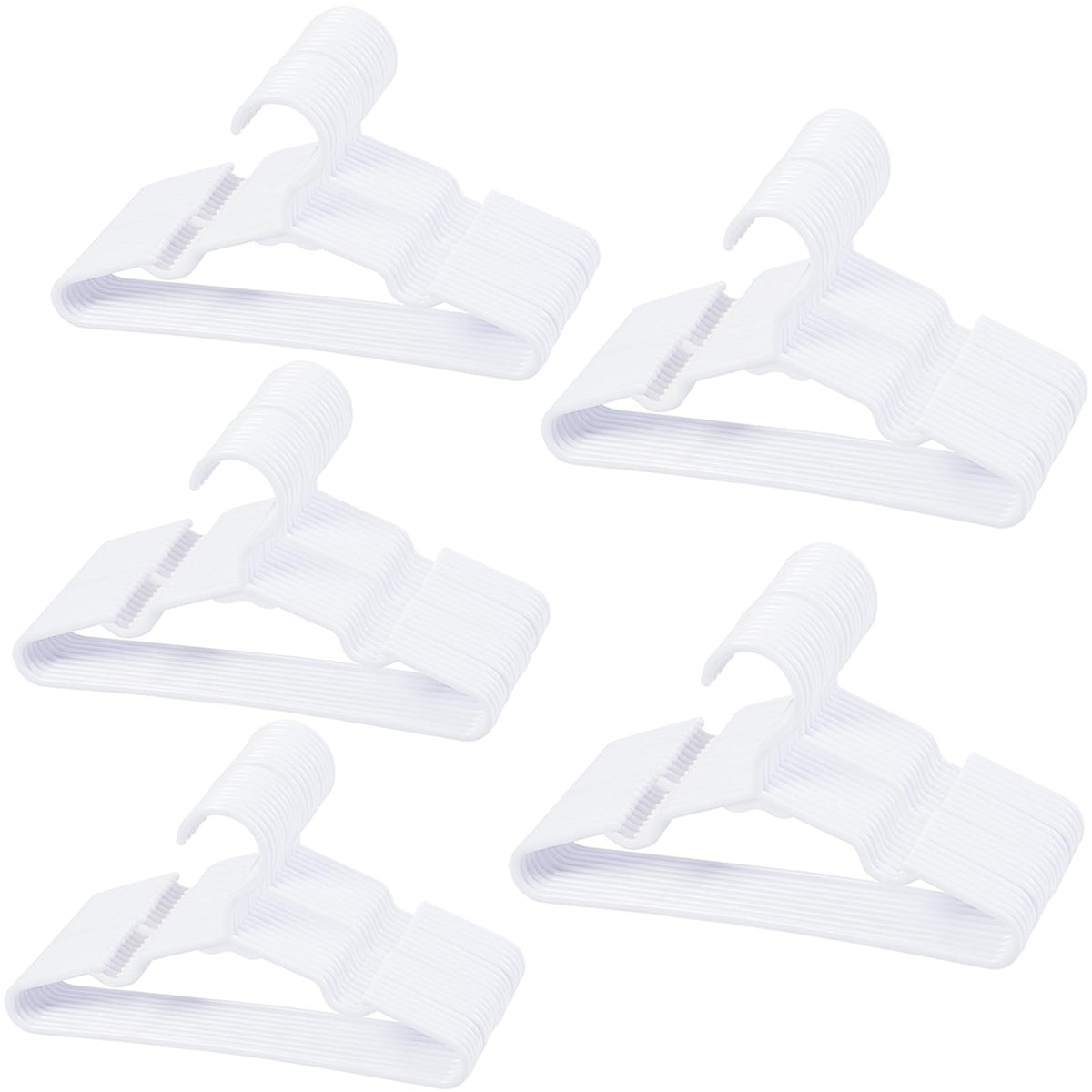 VIIBASE 120-piece white baby hangers with anti-slip shoulders for newborn outfits