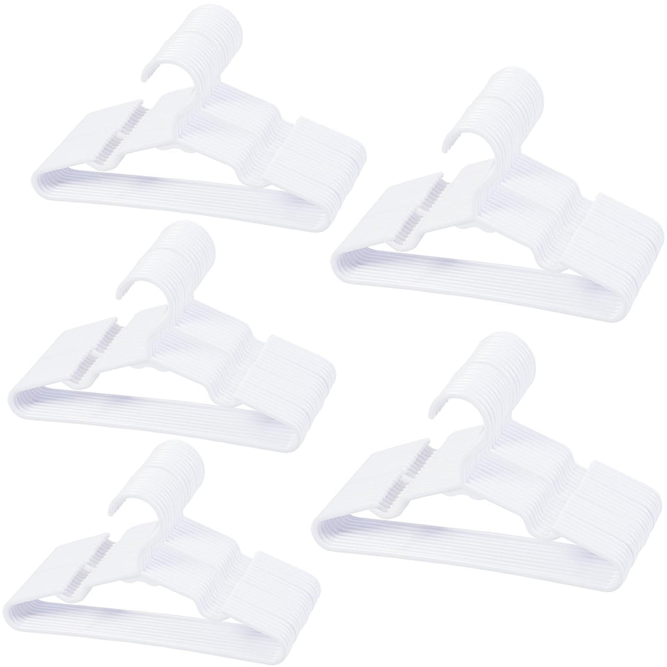 VIIBASE 120-piece white baby hangers with anti-slip shoulders for newborn outfits