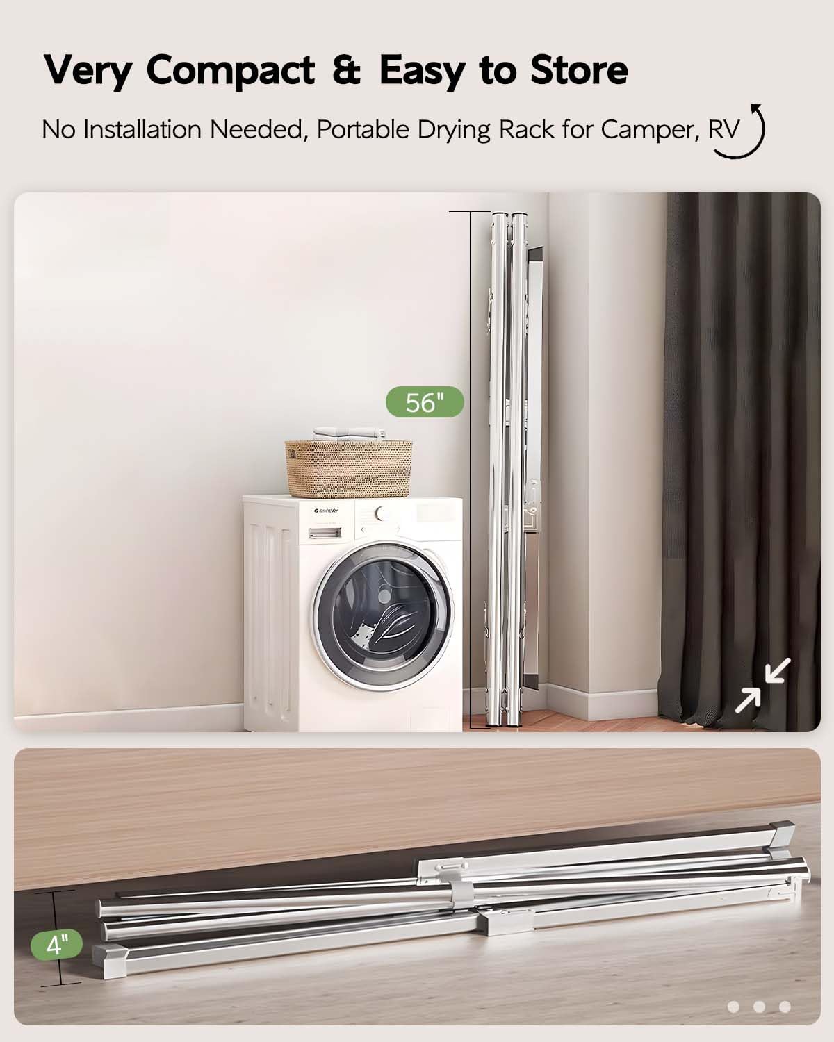 Vikaqi drying rack with 20 hooks supports versatile drying configurations.
