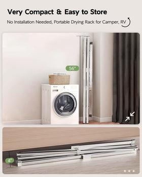 Vikaqi drying rack with 20 hooks supports versatile drying configurations.