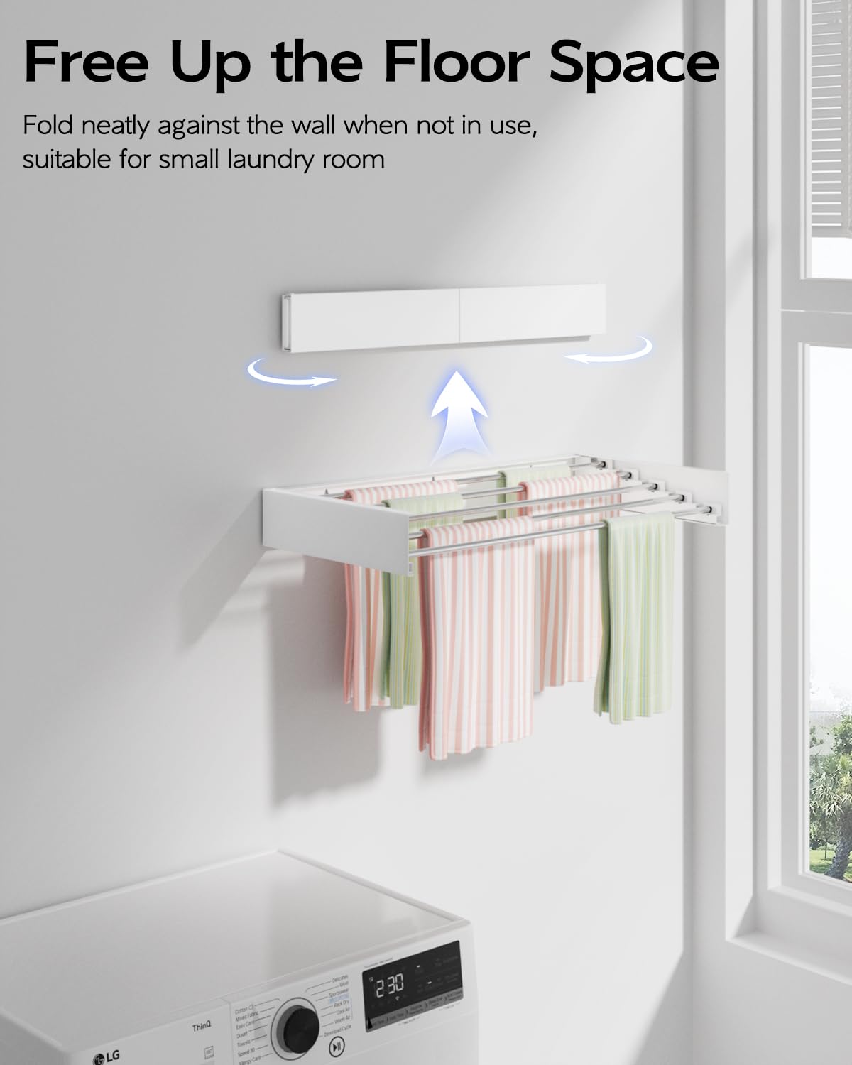 Vikaqi five-rod drying rack stainless steel with sturdy construction for durable laundry drying.