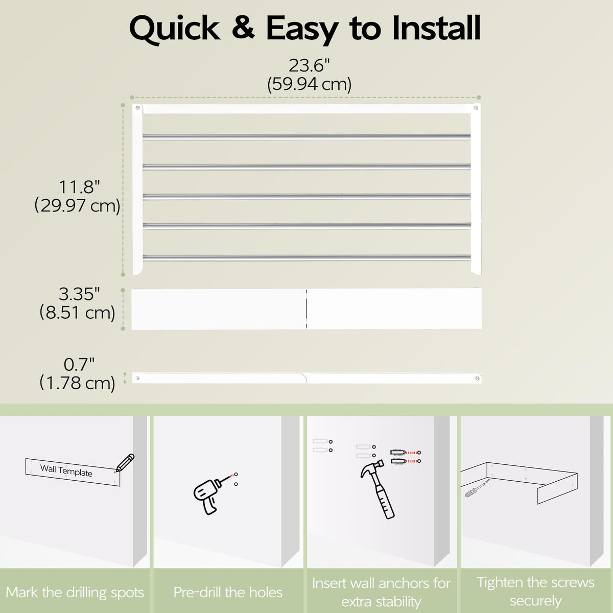 Vikaqi installation template included enables quick, precise mounting.