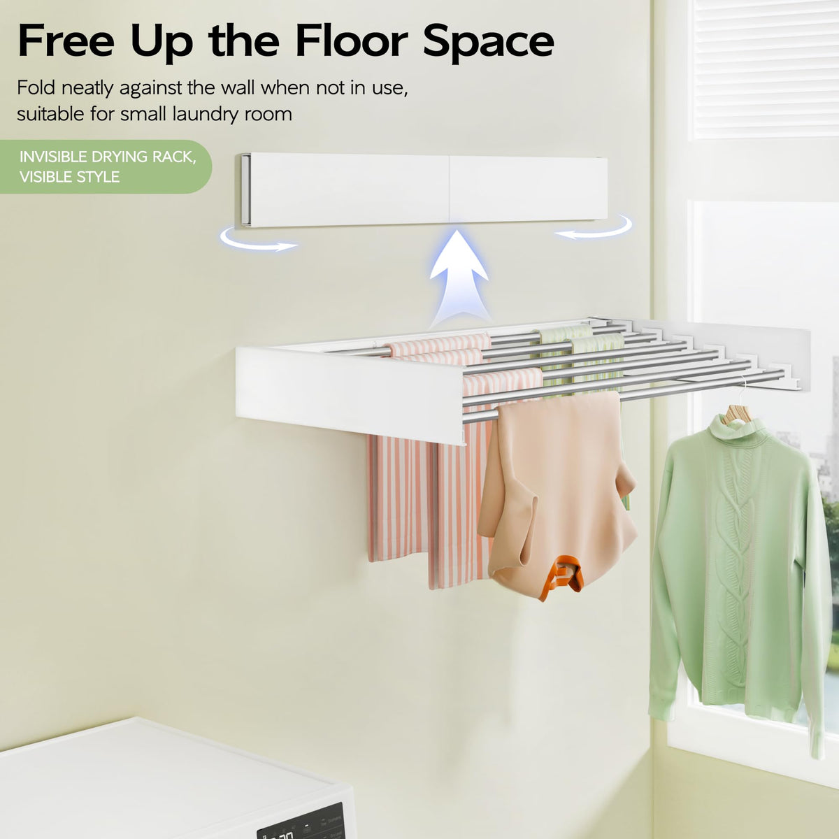 Vikaqi six-rod sturdy rack uses stainless steel for long-lasting laundry drying