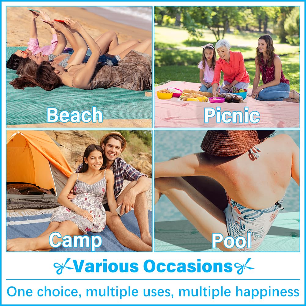 Vikumond boho woven design beach blanket adds style to poolside moments.