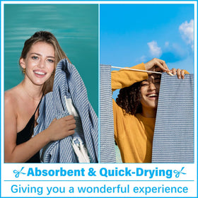 Vikumond lightweight portable beach throw packs easily for travel.