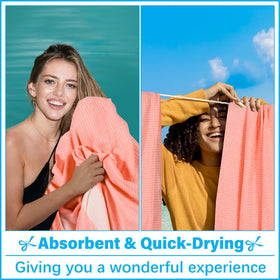 Vikumond lightweight and portable towel folds compactly for travel.