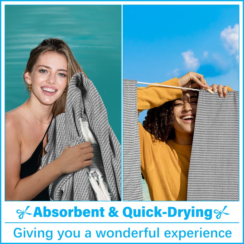 Vikumond lightweight towel blanket folded in a bag for travel and outdoor fun.