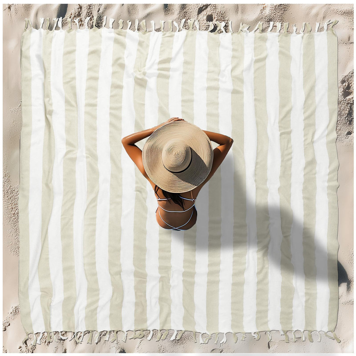 Vikumond oversized Turkish beach towel blanket XXL offers ample space for family picnics and lounging.