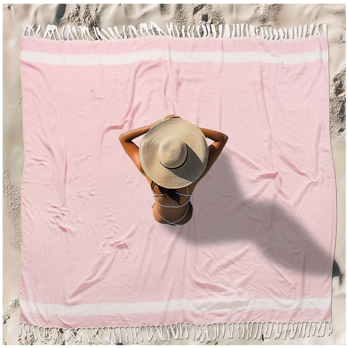 Vikumond oversized Turkish beach towel blanket offers ample lounging space for the family