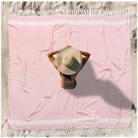 Vikumond oversized Turkish beach towel blanket offers ample lounging space for the family