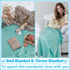 Vikumond soft giftable beach towel blanket in teal
