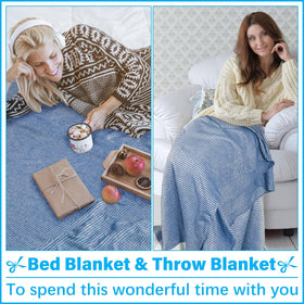 Vikumond soft luxury Turkish towel-blanket with an elegant touch for lounging.