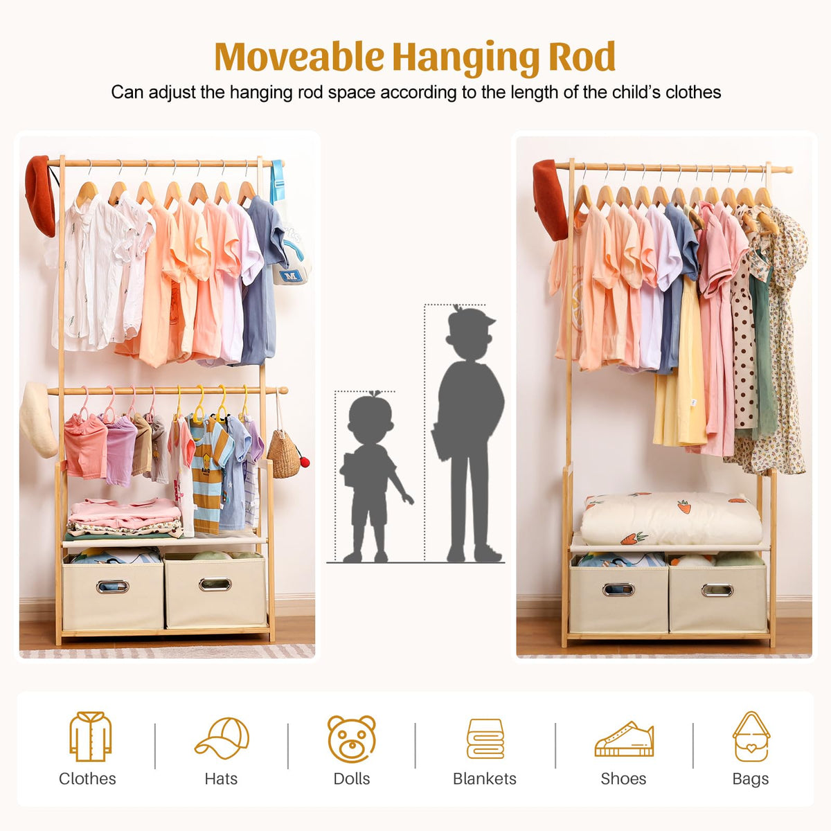 Vilaxing rack middle shelf keeps books and toys neatly accessible.