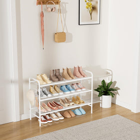VILICK shoe rack side hooks demonstrate extra hanging space for keys and umbrellas