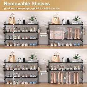 VILICK 3-Tier Shoe Rack side rails for hanging heels and items.