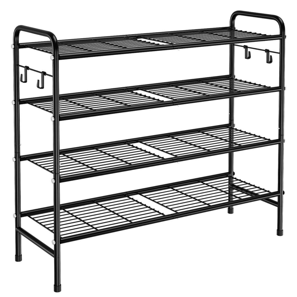VILICK 4-Tier Shoe Rack front view shows spacious storage for family footwear