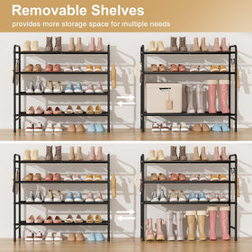VILICK 4-Tier Shoe Rack heel rails support high heels securely