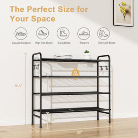 VILICK 4-Tier Shoe Rack metal frame highlights durability for daily use in entryways and garages
