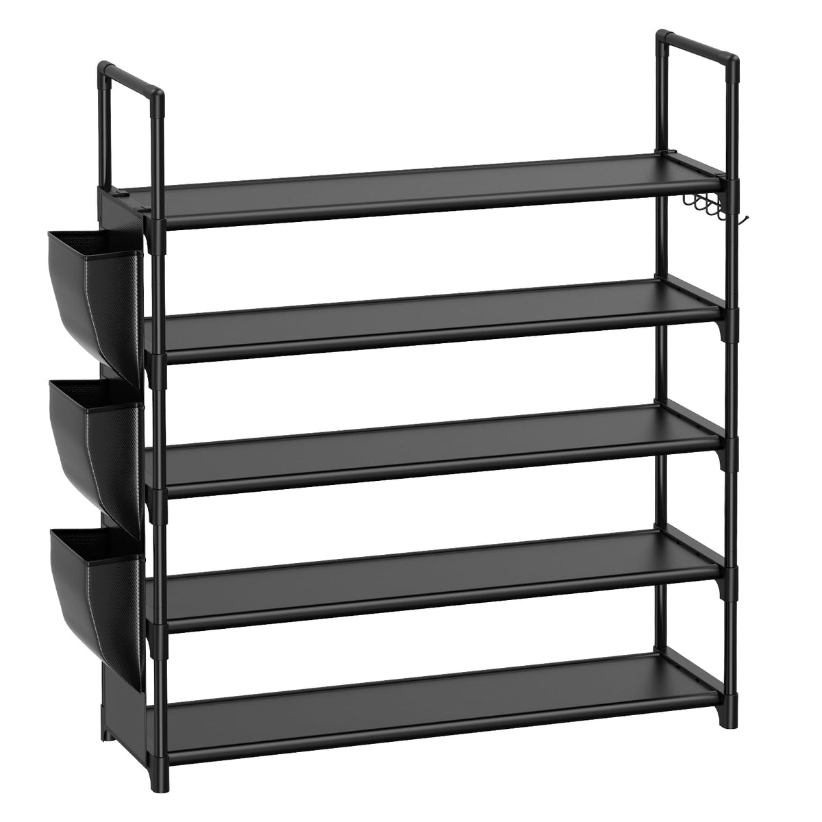 VILICK 5 Tier Shoe Rack in closet demonstrates versatile storage for shoes and more.