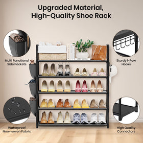VILICK 5 Tier Shoe Rack sturdy frame delivers durable stability for daily use.