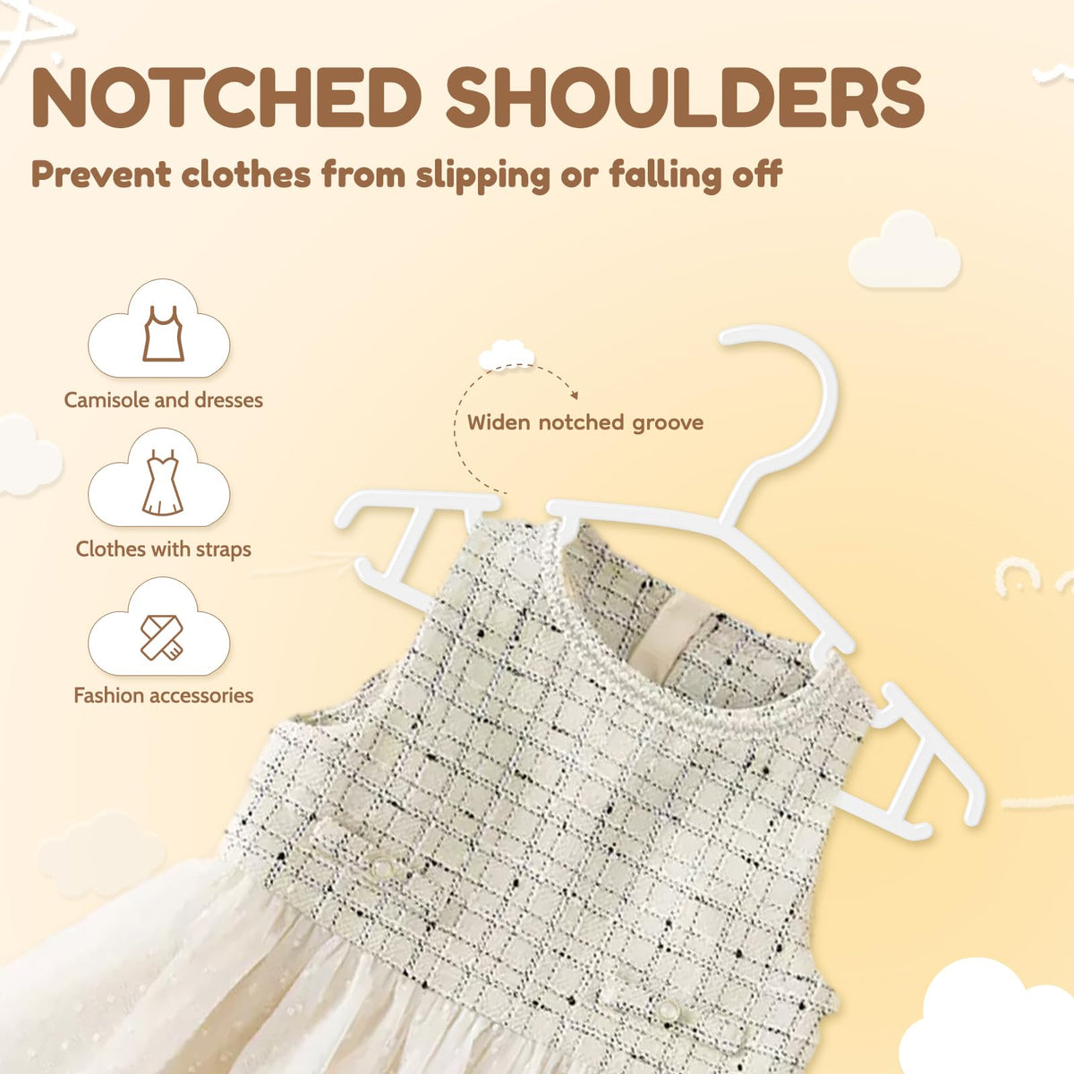 VILICK durable baby clothes hanger made of PP plastic for long-lasting use.