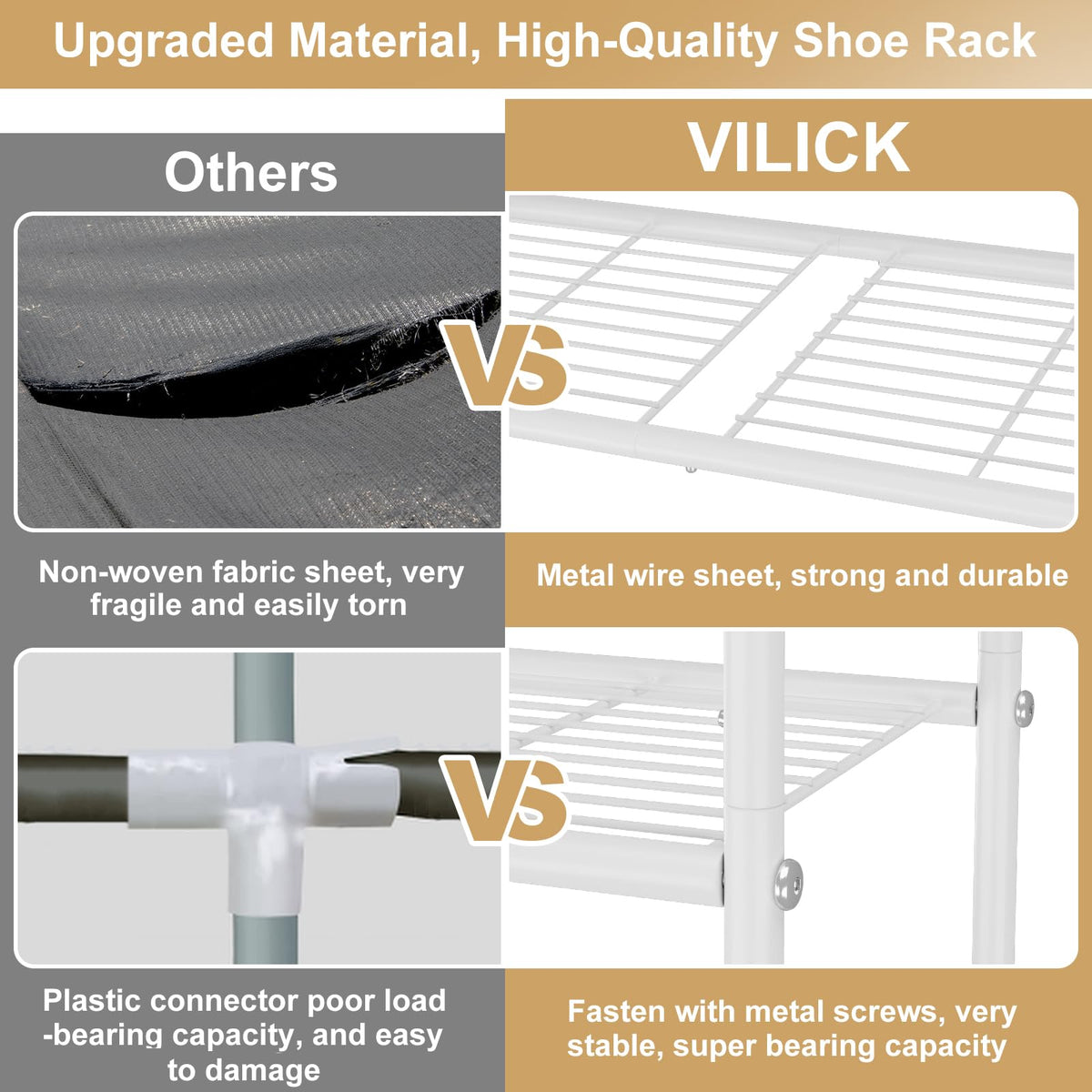 VILICK durable metal frame highlights sturdy, long-lasting construction