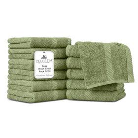 Villa Celestia washcloths texture-closeup highlights smooth, gentle surface for facial cleansing.