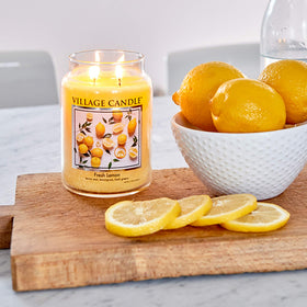 Village Candle dual-wick system for a cleaner, more even burn and stronger scent.
