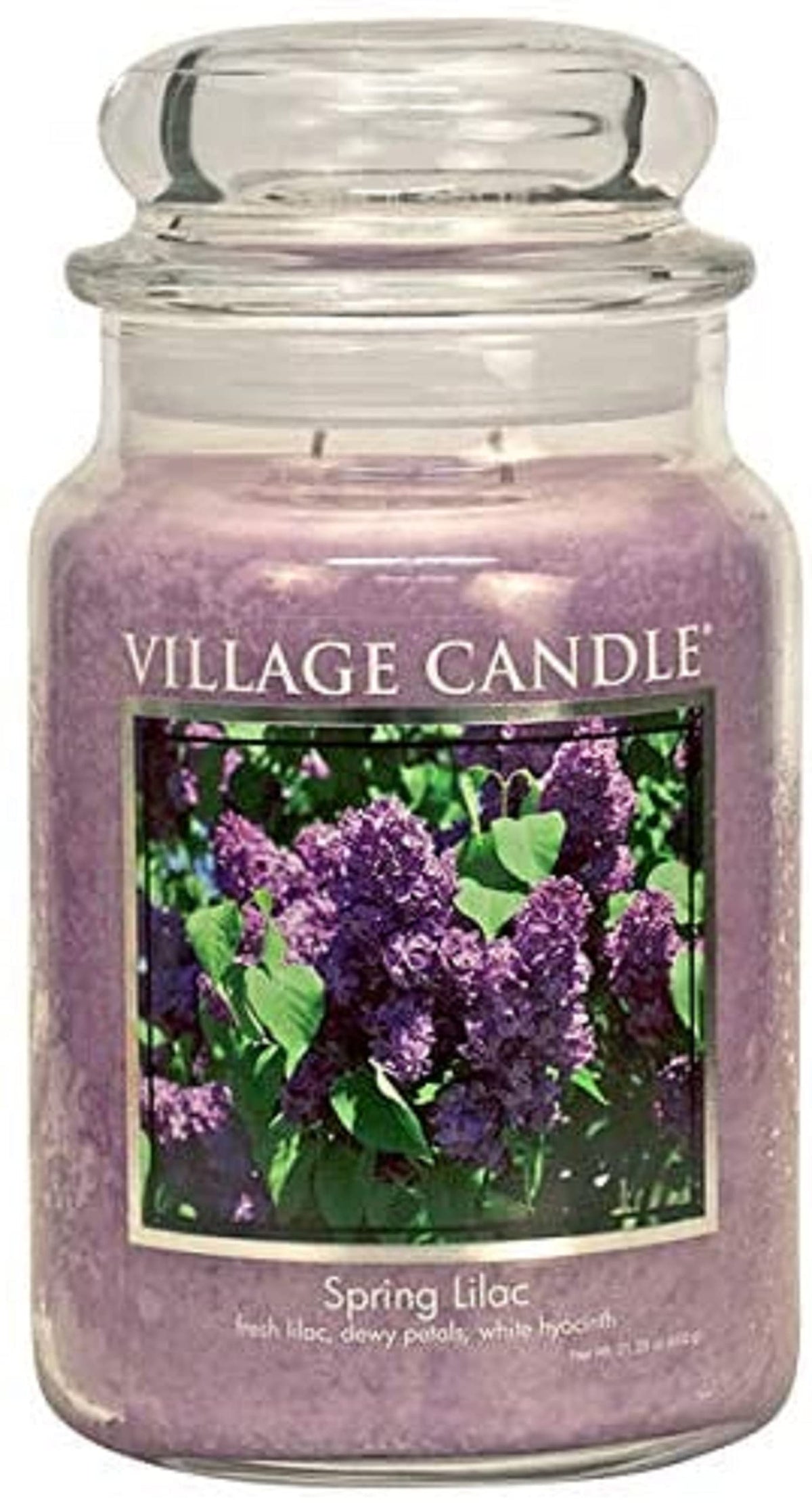 Village Candle Spring Lilac apothecary jar with vibrant purple glass and long-lasting fragrance