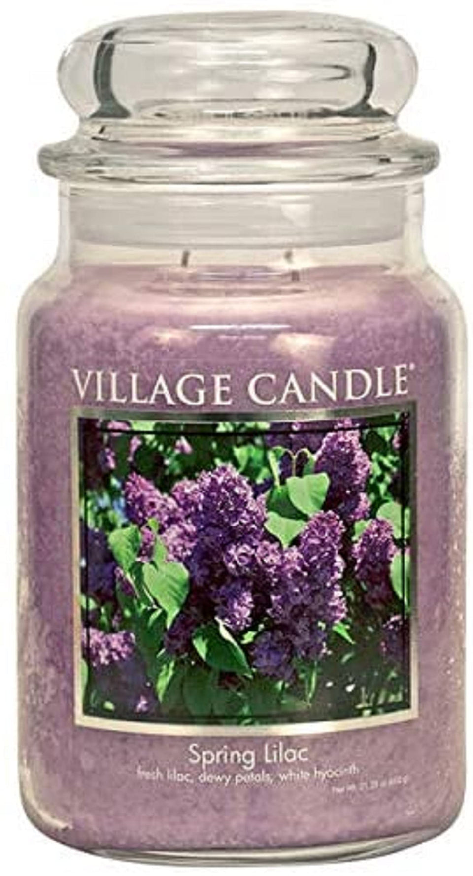 Village Candle Spring Lilac apothecary jar with vibrant purple glass and long-lasting fragrance