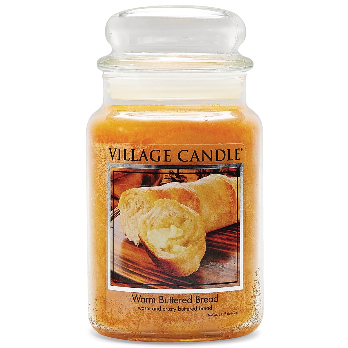Village Candle warm buttered bread jar displaying inviting aroma for cozy spaces