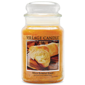 Village Candle warm buttered bread jar displaying inviting aroma for cozy spaces