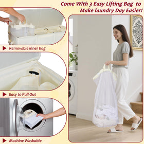 Vincona 195L hamper folded flat for compact storage.