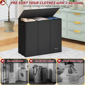 Vincona 195L laundry hamper with lid closed for a tidy space.