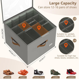 Foldable Vincona closet shoe bin keeps closet neat when not in use