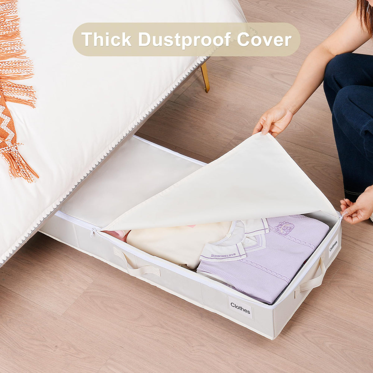 Vincona under-bed storage, quick assembly without tools.