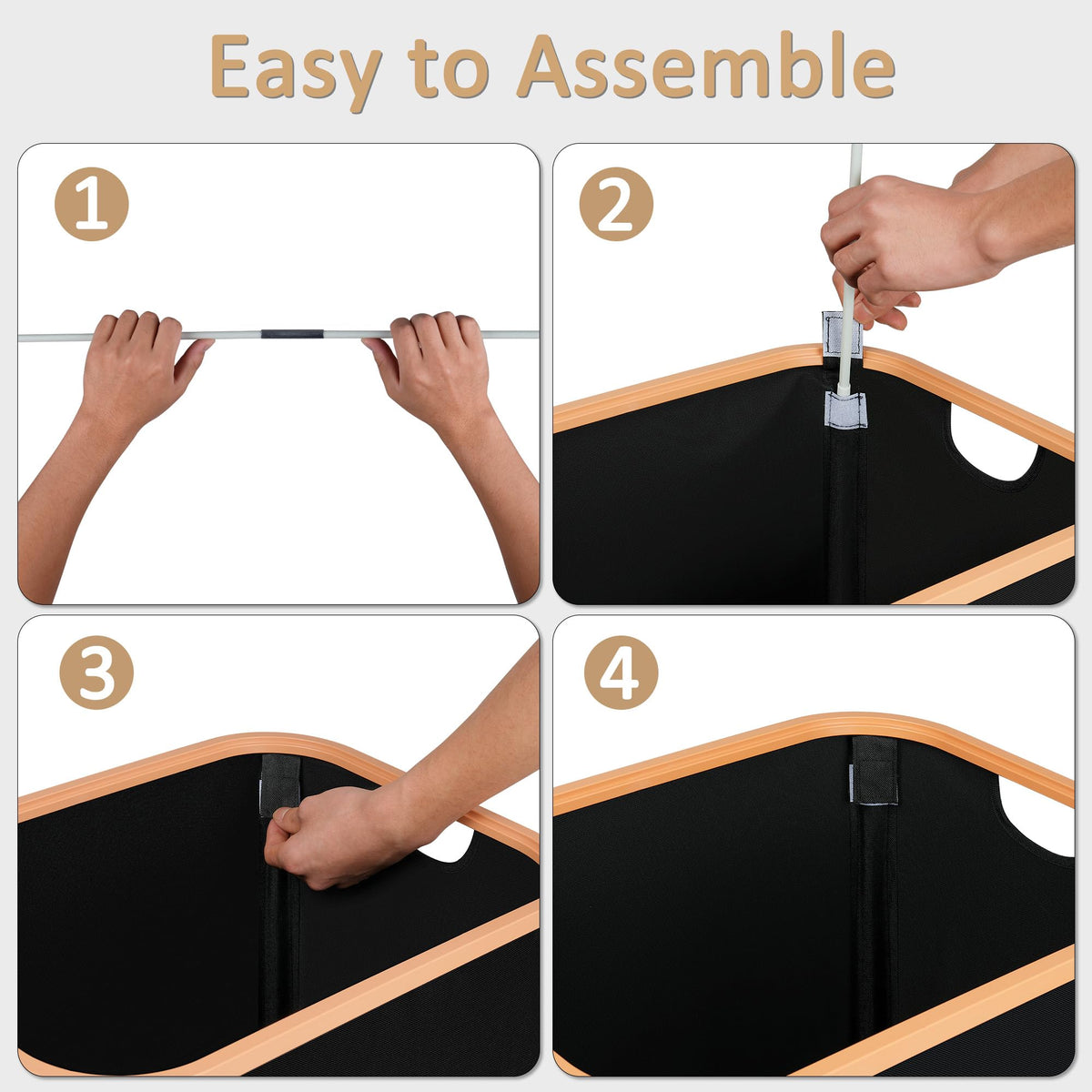 Vincona Slim Laundry Basket highlights quick, tool-free assembly.