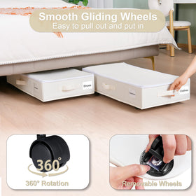 Vincona 2-pack under-bed storage provides compact organization for clothes and shoes.