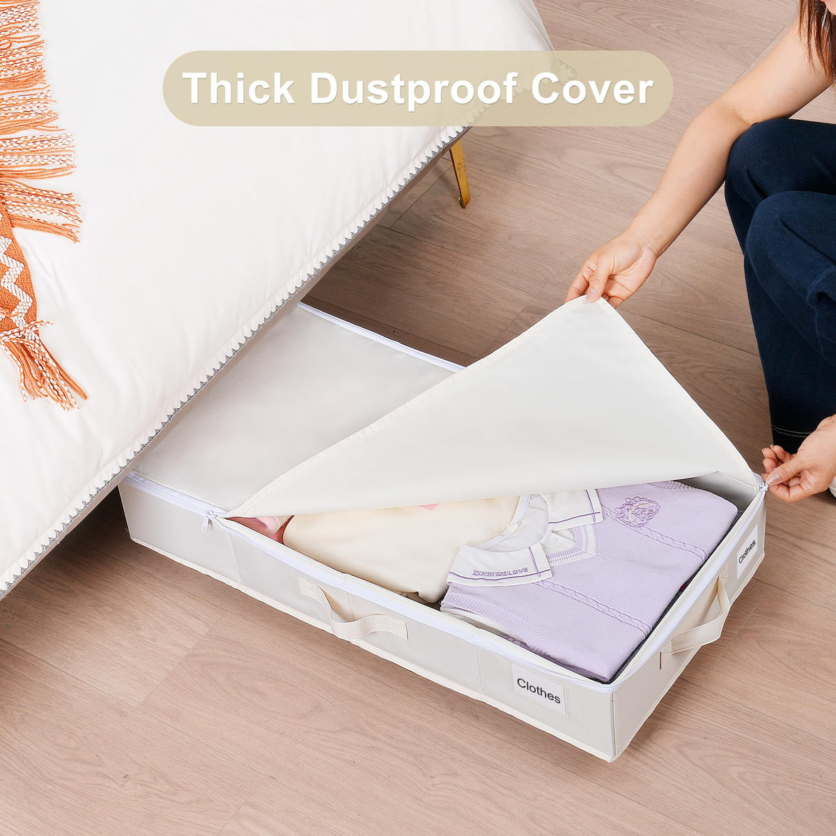 Vincona under-bed storage with label holders lets you mark contents at a glance.