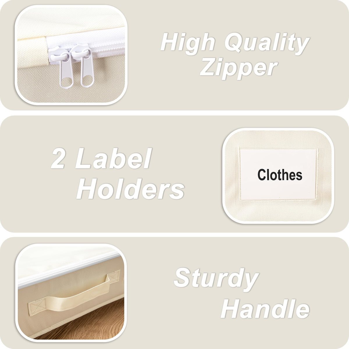 Vincona 600D Oxford fabric delivers durable, long-lasting under-bed storage.