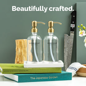 Brushed brass pump detail on Vine Creations dispenser