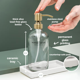 Clear bottle dispenser from Vine Creations with polished look