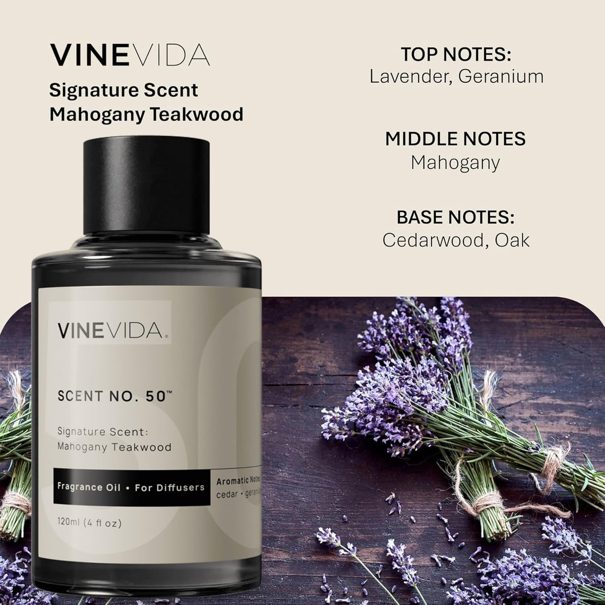 VINEVIDA Mahogany Teakwood diffuser-in-use showing even room diffusion and consistent fragrance.