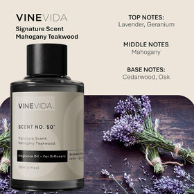 VINEVIDA Mahogany Teakwood diffuser-in-use showing even room diffusion and consistent fragrance.