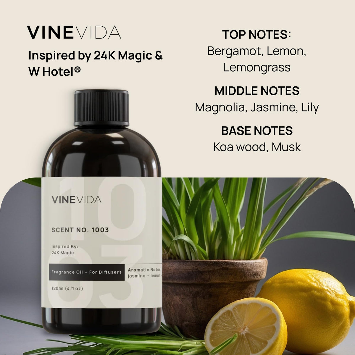 VINEVIDA No.1003 aroma oil compact packaging for easy storage.